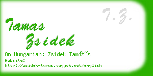 tamas zsidek business card
